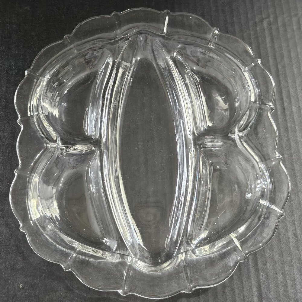 Cambridge Clear Glass Elegant 5 Compartment Relish/Celery Tray Vintage